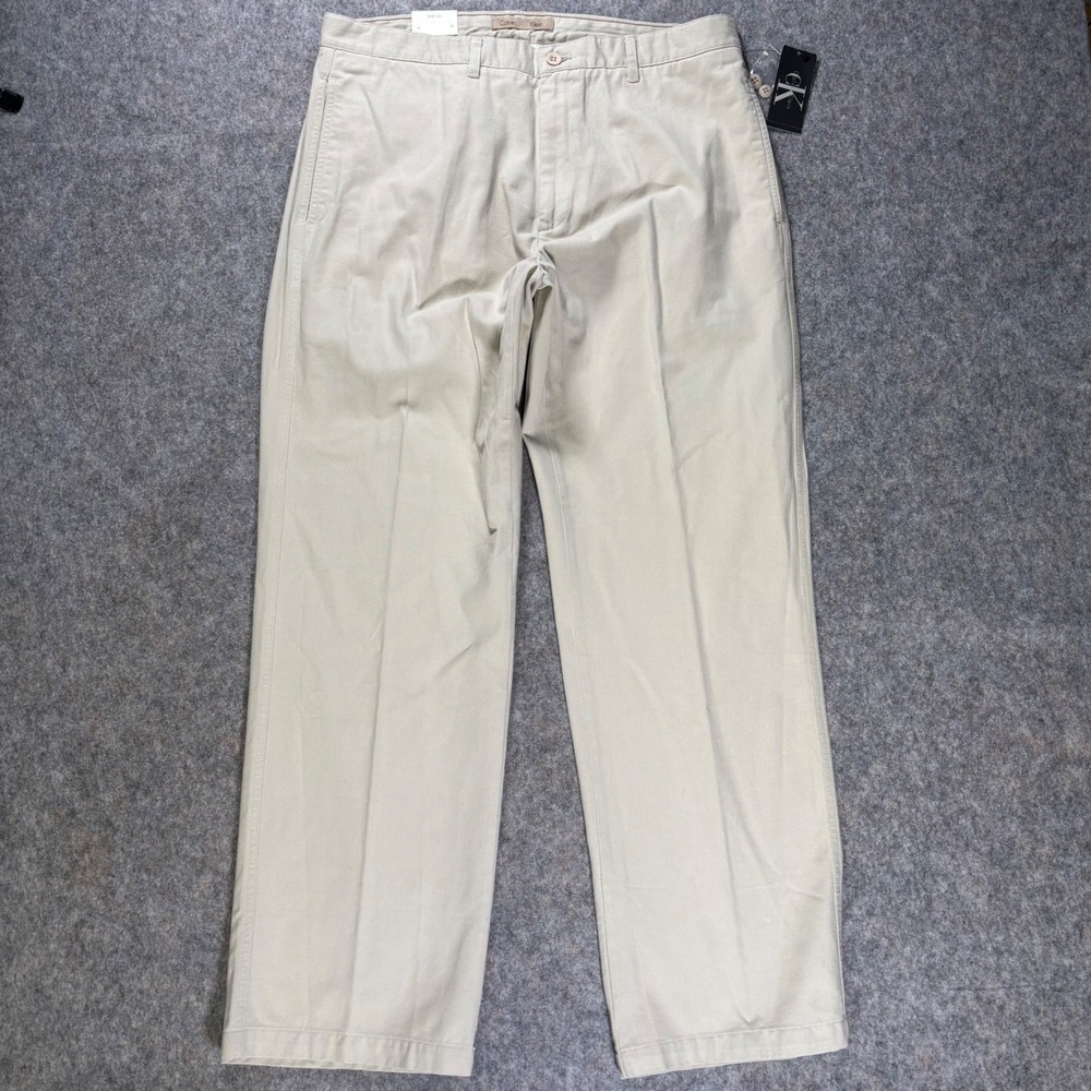 Calvin‎ Klein Mens Classic Fit Super Sandwash Twill Dress Pants 36x32 Cotton NWT